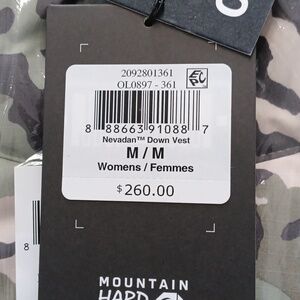 Mountain Hardwear Nevadan Camo Black Down Vest Women M